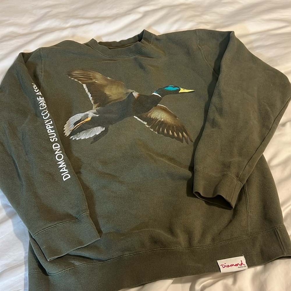 Diamond green duck crewneck